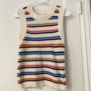 Striped Sleeveless Knit Sweater
